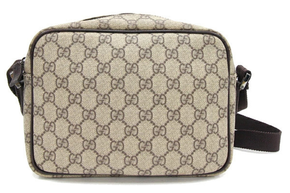 Gucci Shoulder Bag GG Leather Supreme Crossbody Beige Tan